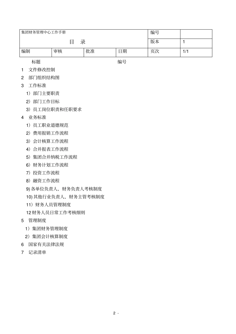 集团财务中心工作手册_第2页
