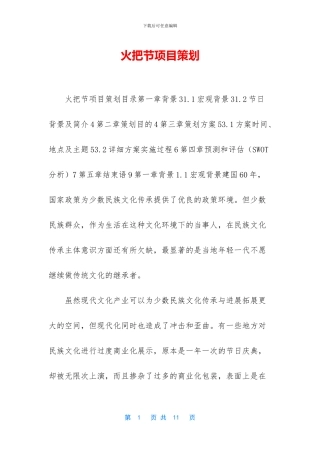 火把节项目策划