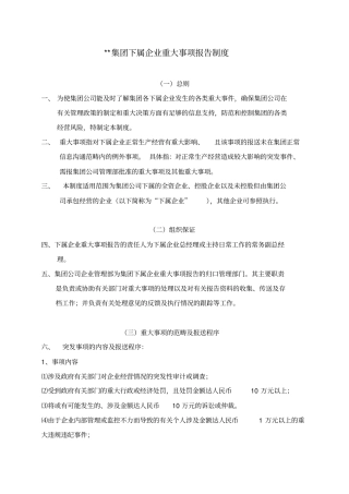 集团重大事项报告制度