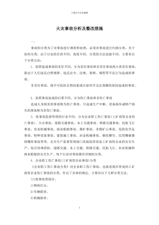 火灾事故分析及整改措施