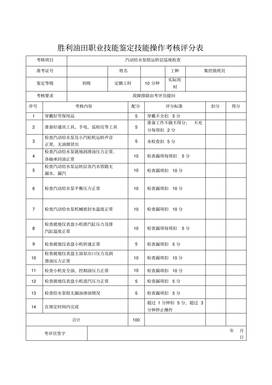 集控值班员技能鉴定实践题库初级工资料_第2页