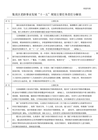 集美区老龄事业发展十一五规划主要任务责任分解表格模板