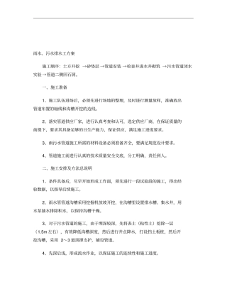 雨水污水管道施工方案精