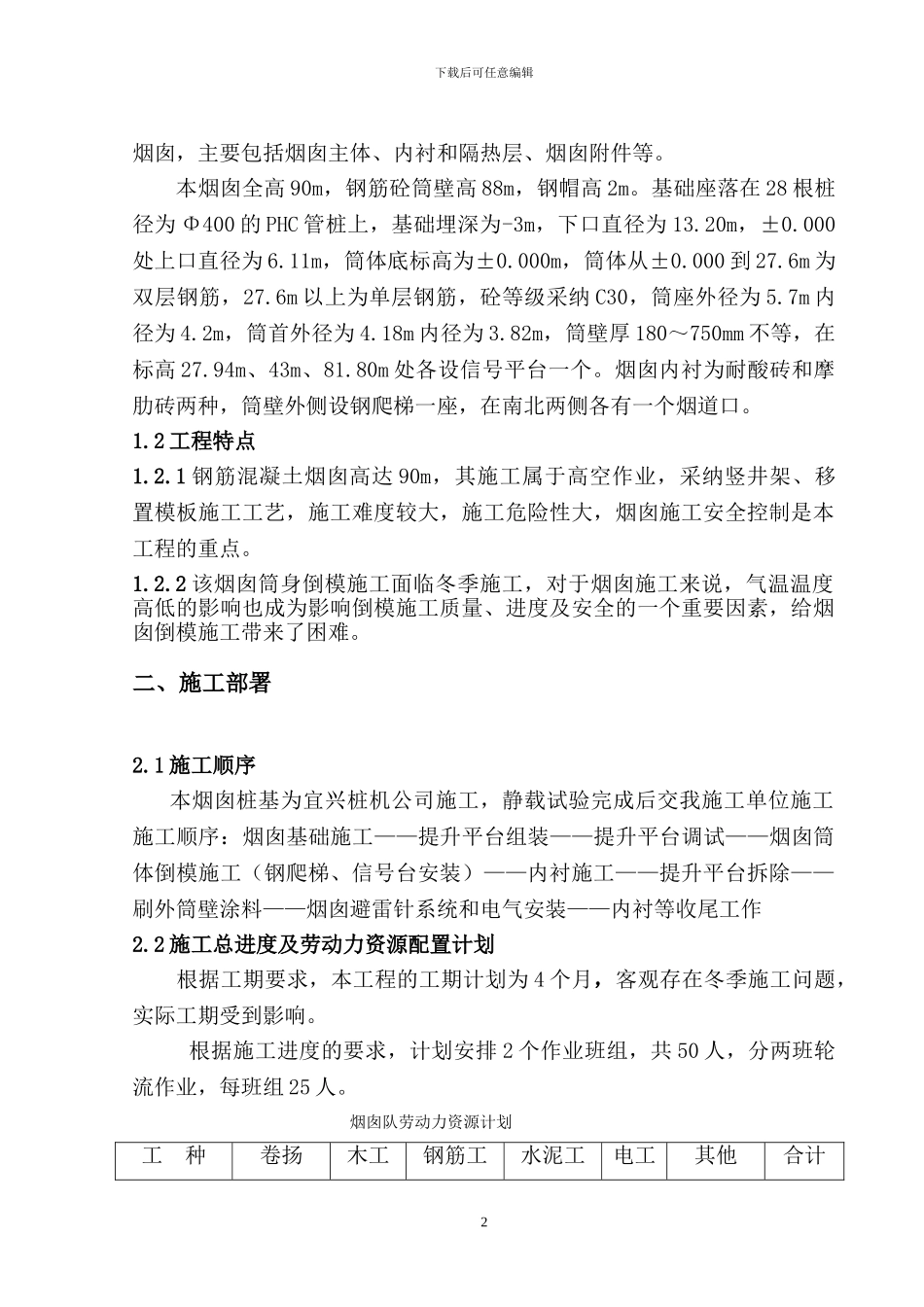 烟囱施工方案(最终版)_第2页