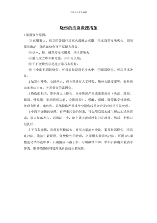 烧伤的应急救援措施