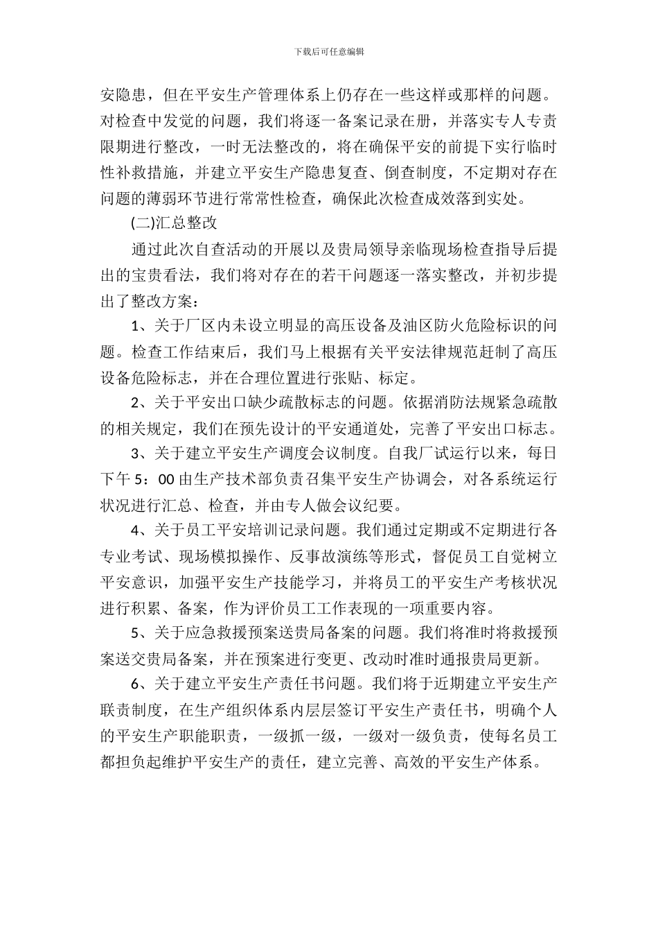 热电厂安全生产自查整改报告_第3页