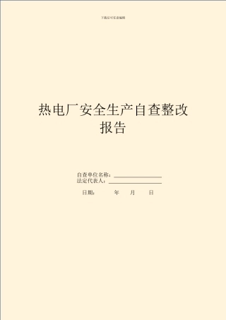 热电厂安全生产自查整改报告