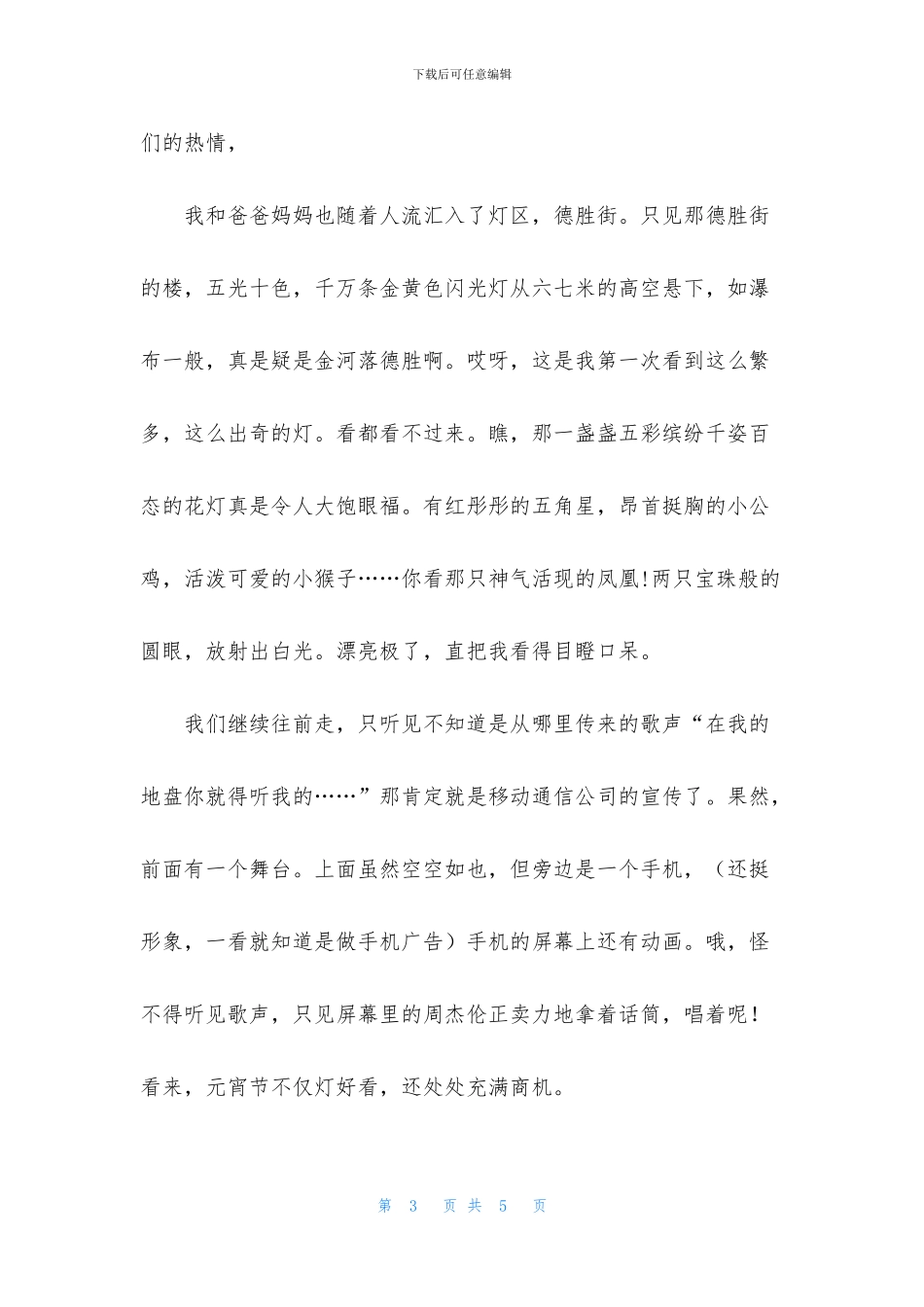 热闹的元宵节作文范文三篇_第3页