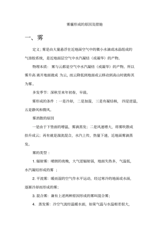 雾霾形成的原因措施整理版