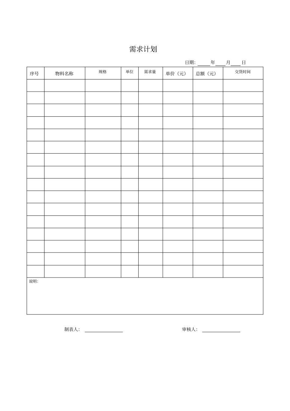 需求计划模板_第1页