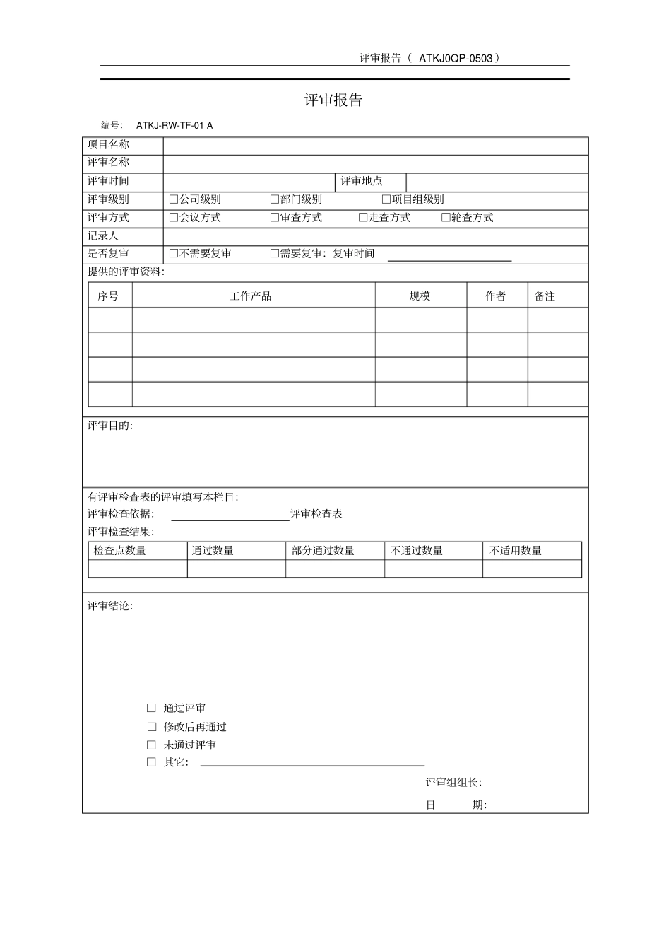 需求评审报告模板推荐文档_第1页