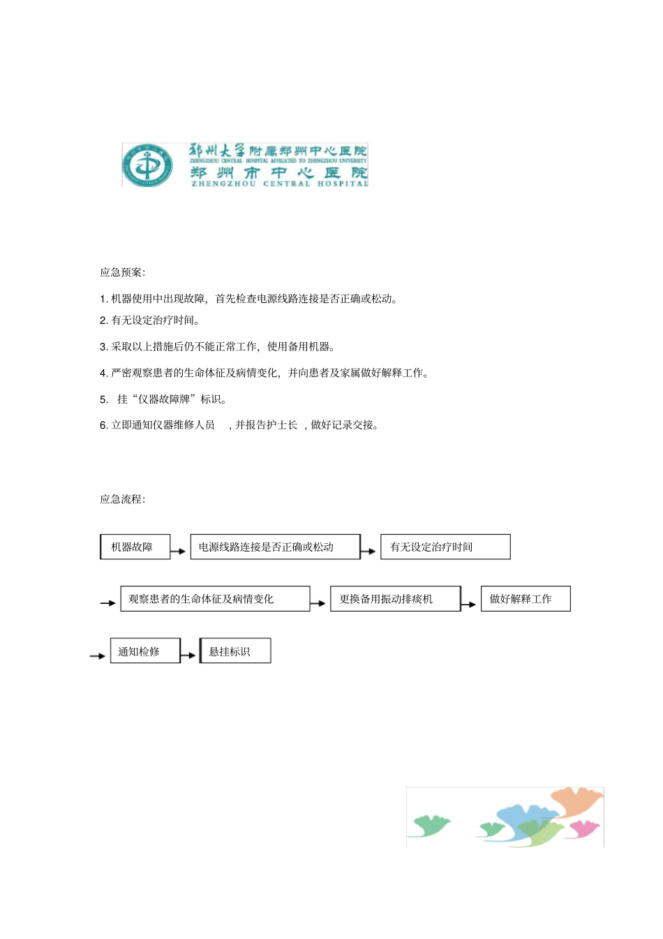 震动排痰机操作流程注意事项应急预案流程_第2页