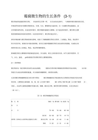 霉菌生长的条件