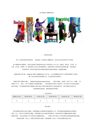 霍兰德职业兴趣测试报告