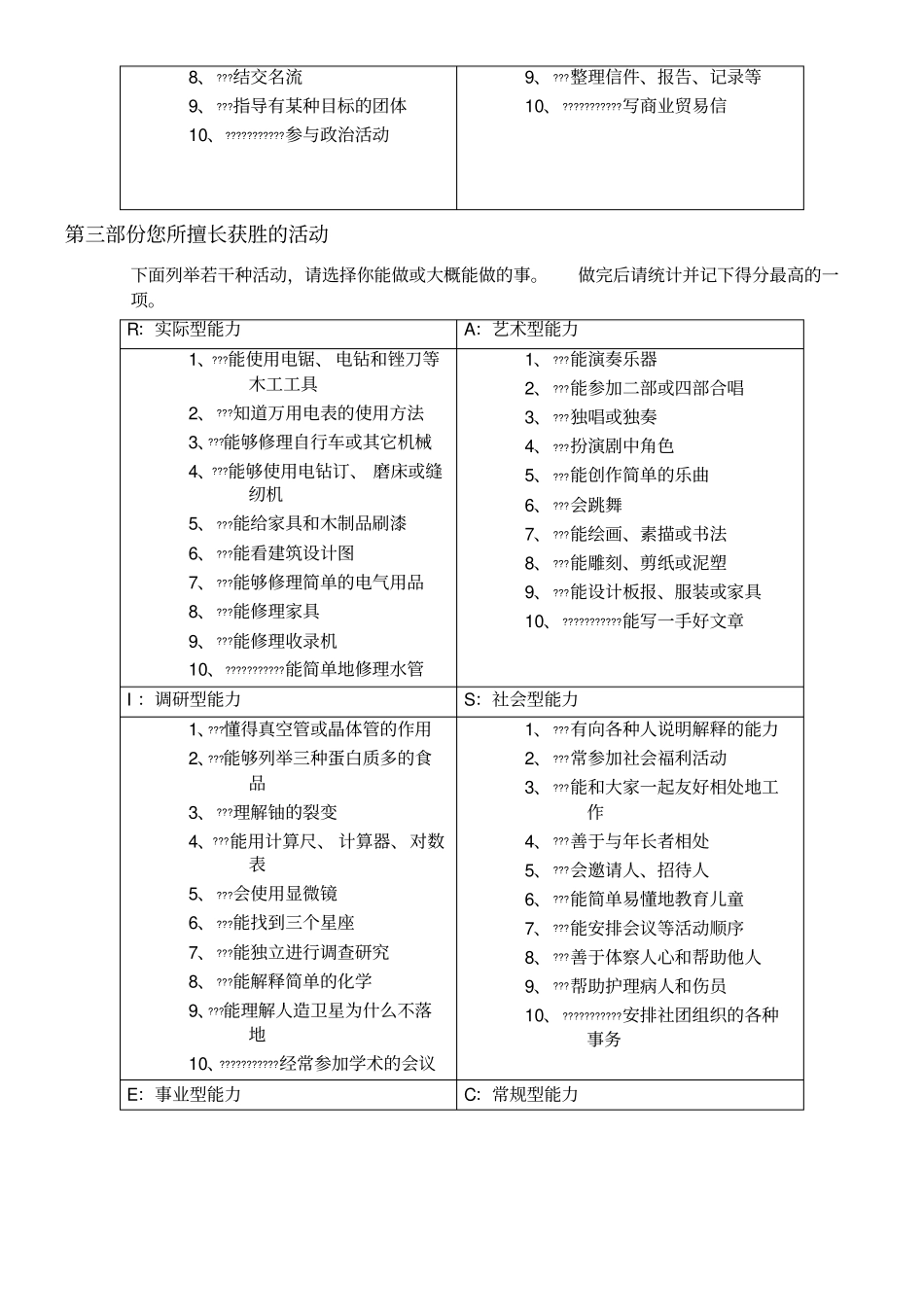 霍兰德职业兴趣量表带完整解释_第2页