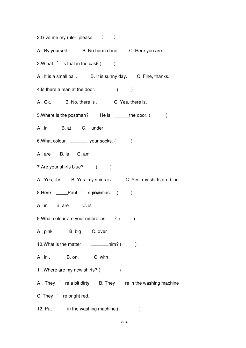 青少版新概念1AUnit79测试题1_第2页