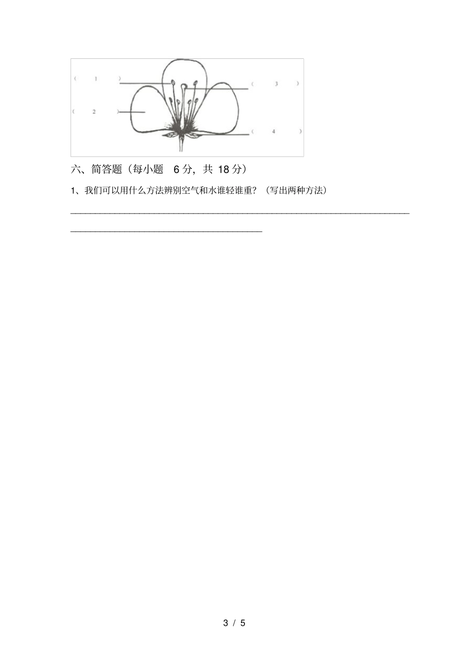 青岛版三年级科学上册期中测试卷加答案_第3页