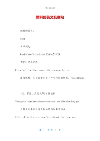 燃料的英文及例句