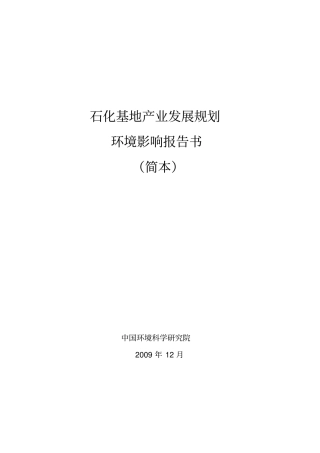 青岛石化基地产业发展规划报告