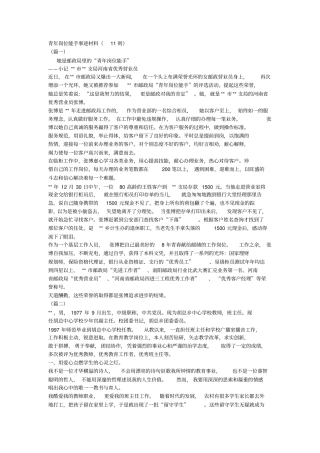 青年岗位能手事迹材料11则