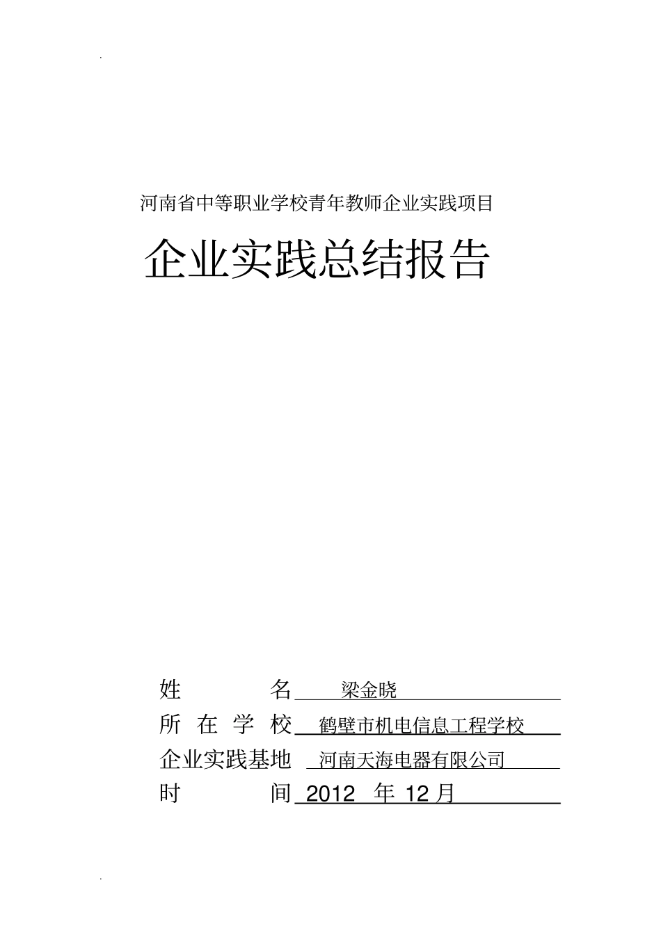 青年教师企业实践工作计划总结_第1页