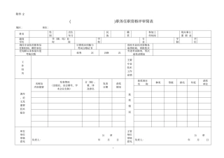 青海职务任职资格评审简表