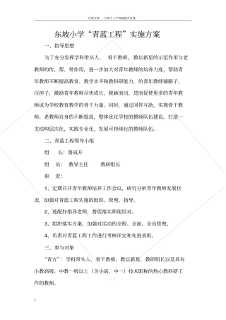 青蓝工程实施方案