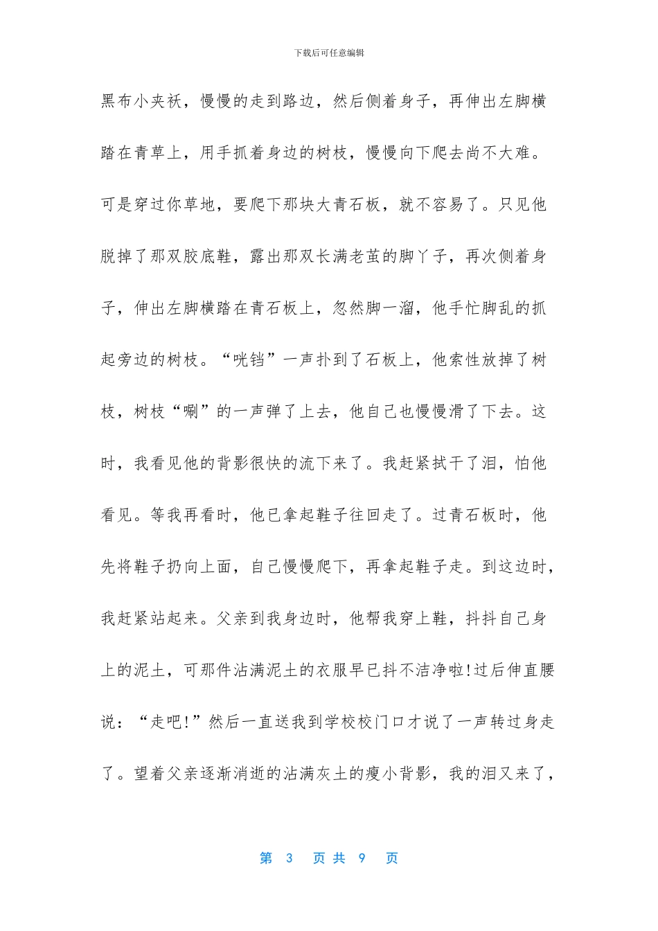 父亲的背影作文_第3页