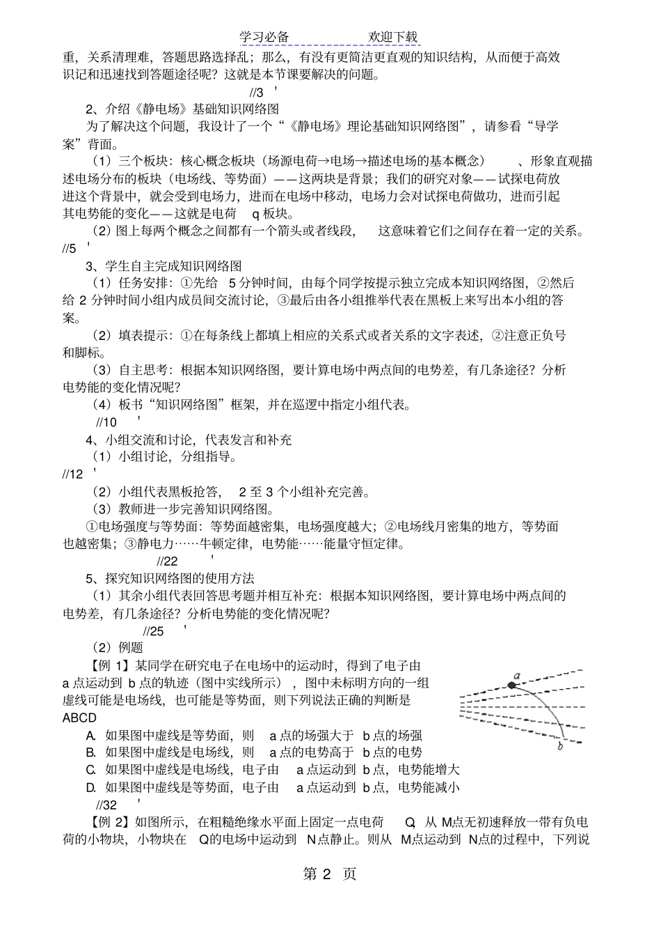 静电场基础知识网络教学设计_第2页