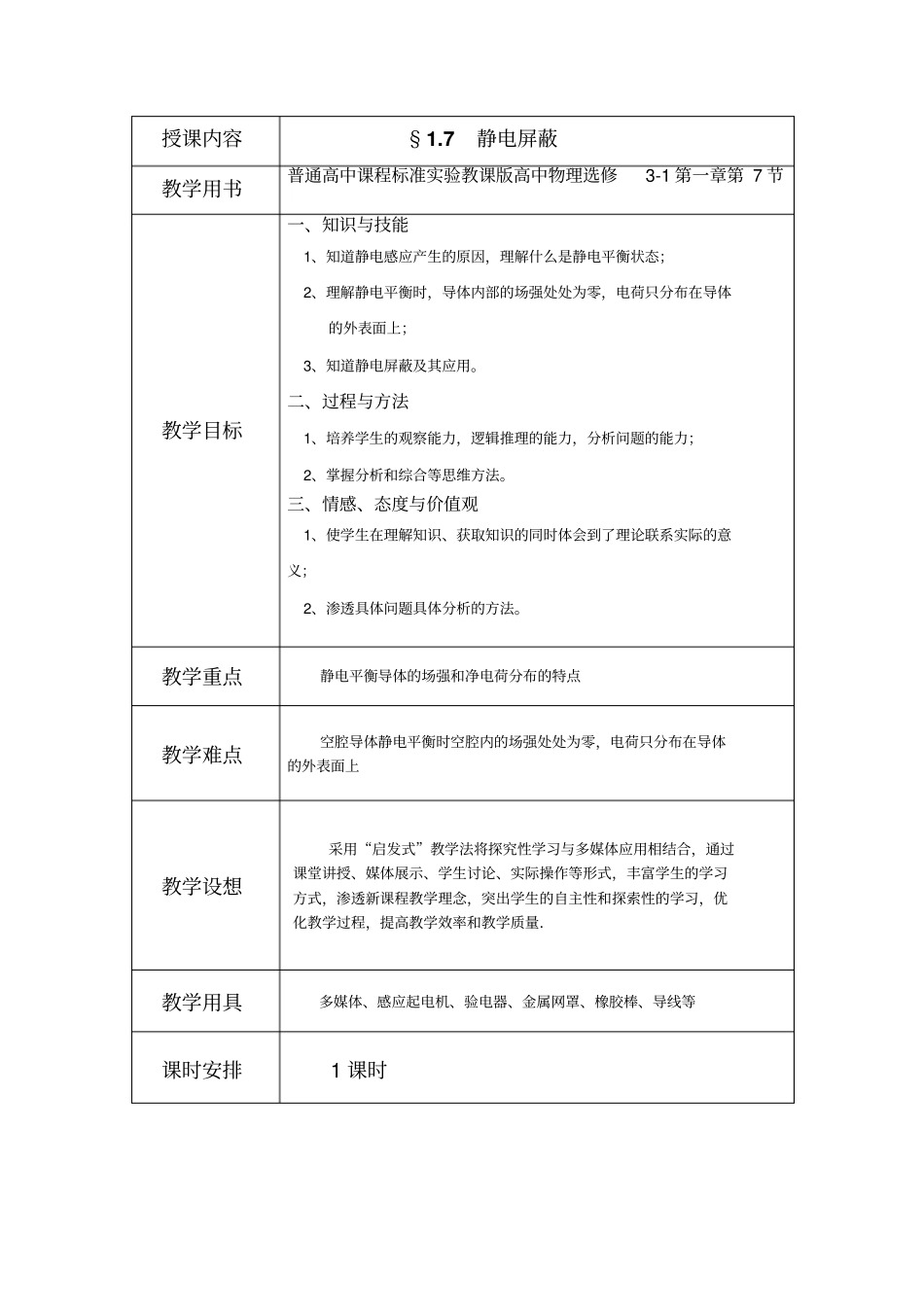 静电屏蔽教学案例资料_第2页