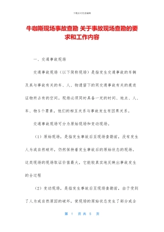 牛咖斯现场事故查勘