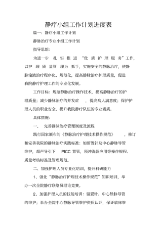静疗小组工作计划进度表
