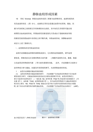 静脉血栓形成因素