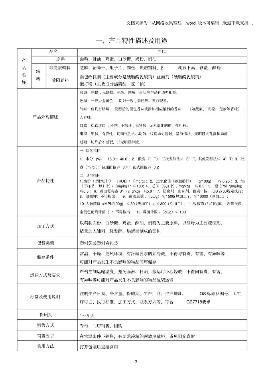 面包haccp计划书整理版_第3页