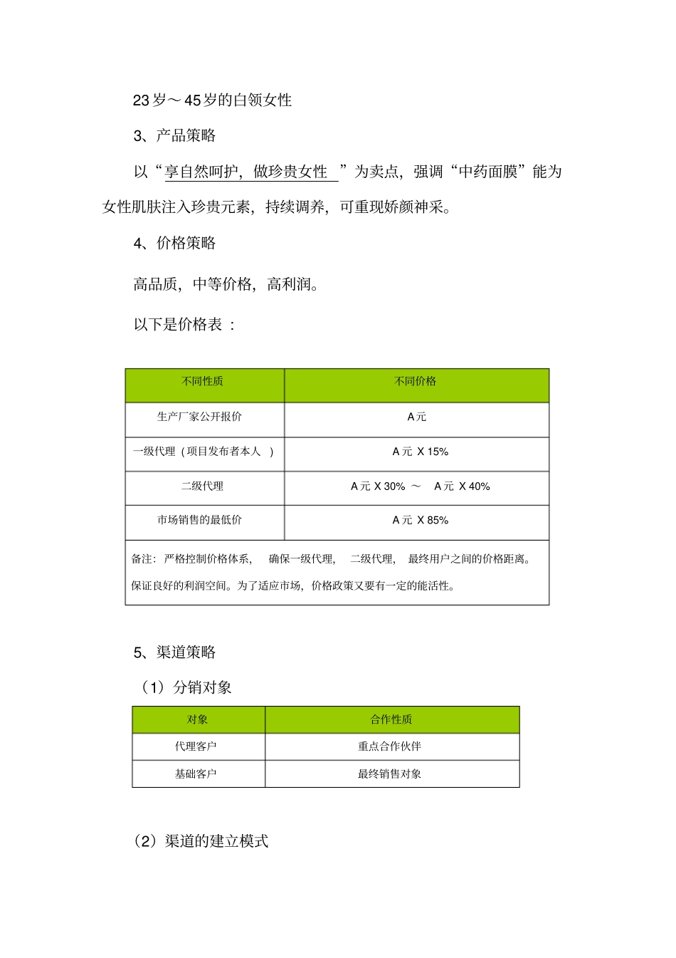 面膜营销计划书_第2页
