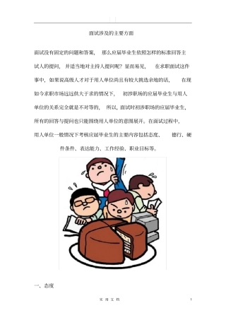 面试涉及的主要方面