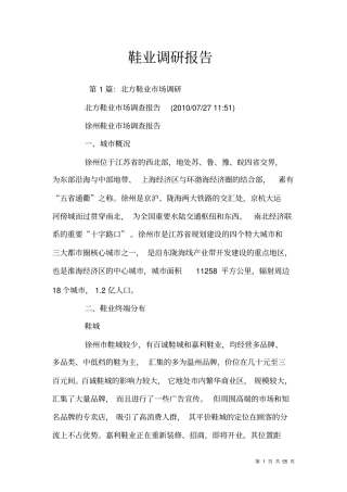 鞋业调研报告