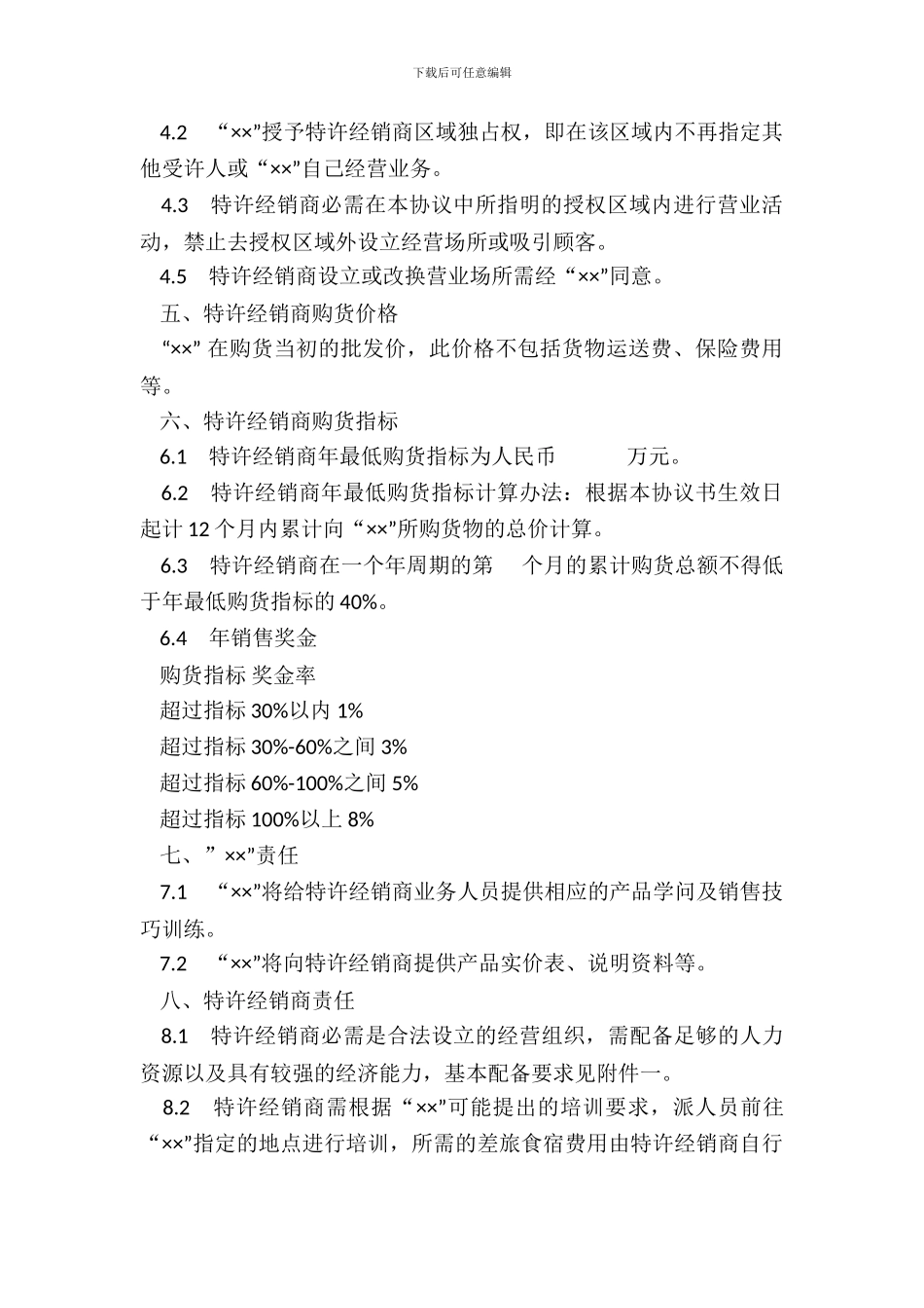 特许经销协议书_第3页