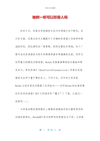 独树一帜可以形容人吗
