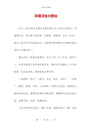 环境卫生大整治