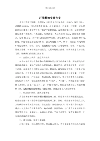 环境整治实施方案