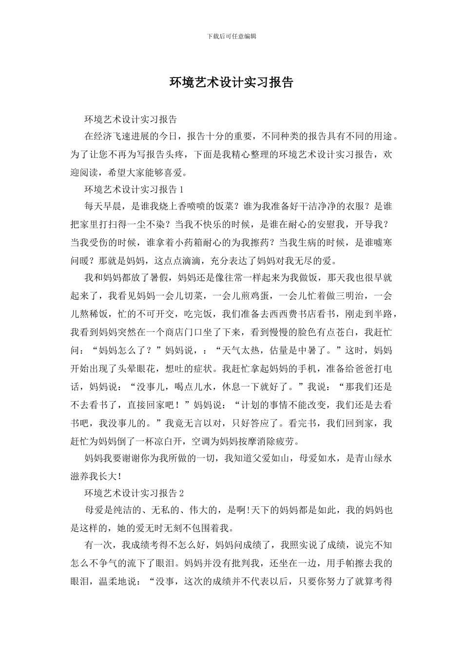 环境艺术设计实习报告_第1页