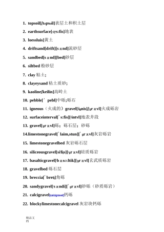 岩石名称中英文对照.