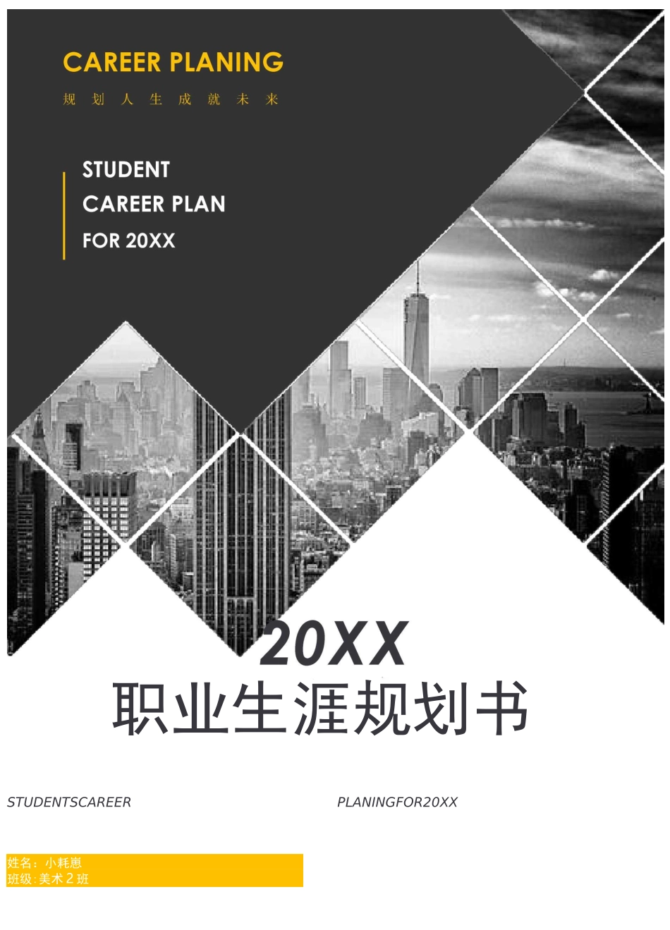 美术专业大学生职业生涯规划书_第1页