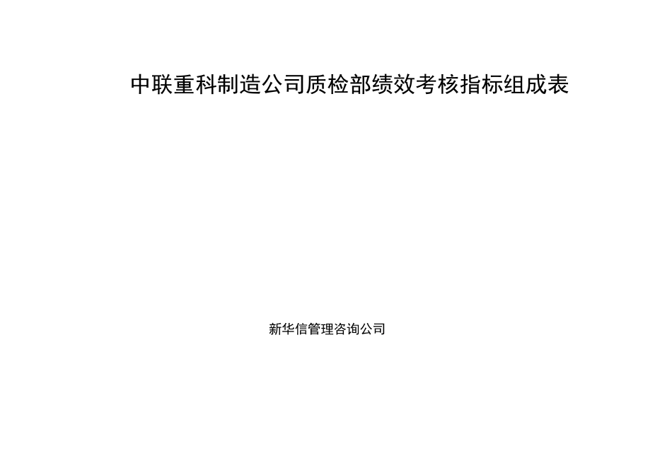 质检部绩效考核指标官方版_第1页