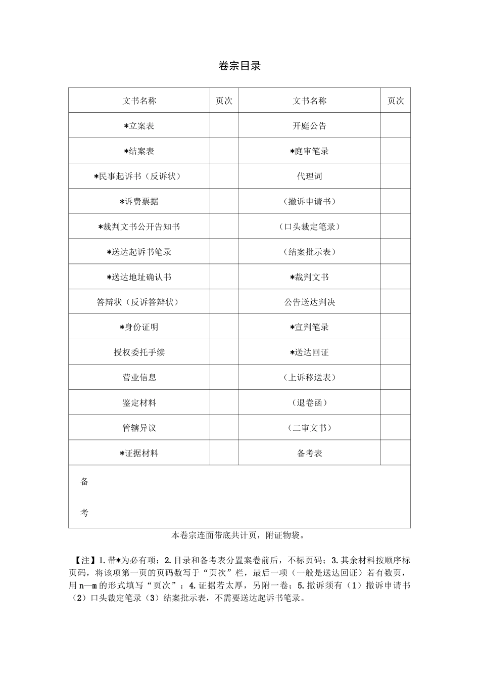 案卷归档清单_第1页
