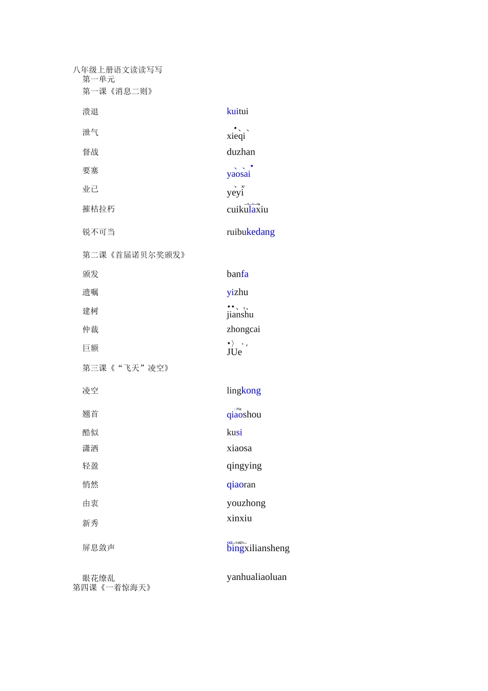 人教版八年级上册语文读读写写_第1页
