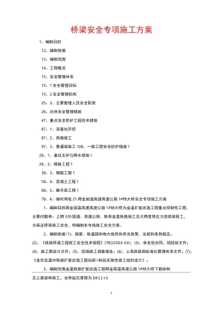 桥梁安全专项施工方案