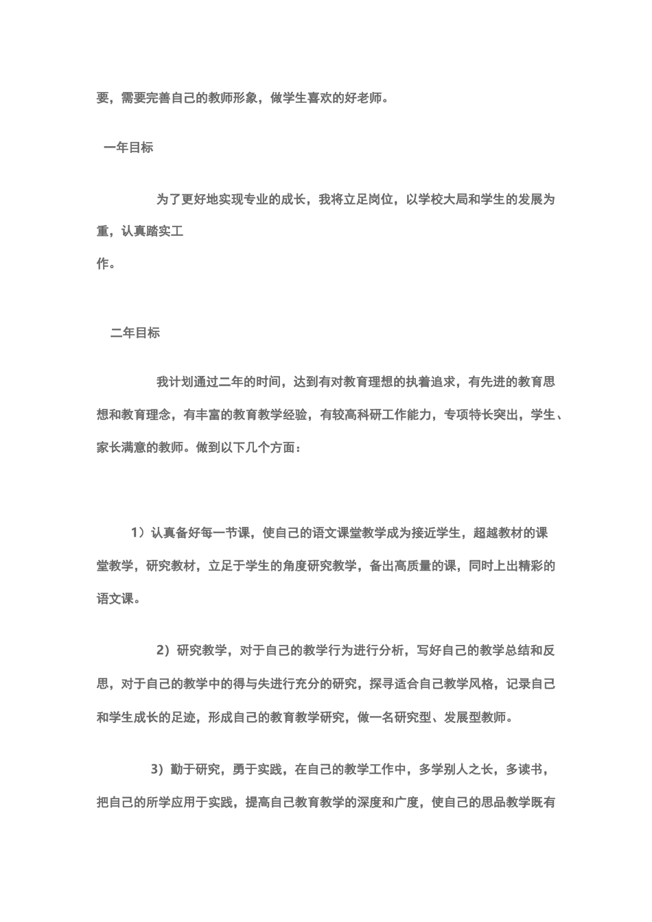 教师个人专业发展计划_第2页