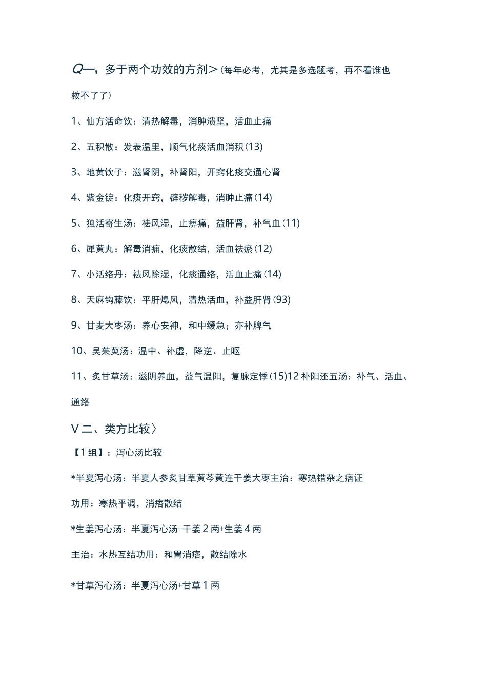 方剂学 对比总结 完美打印_第1页